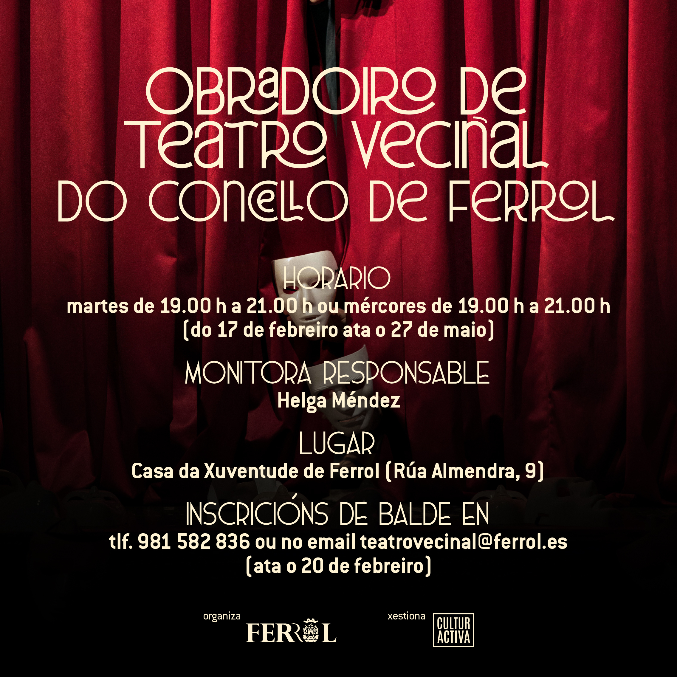 Cartel do programa de Teatro Veciñal de Ferrol 2026
