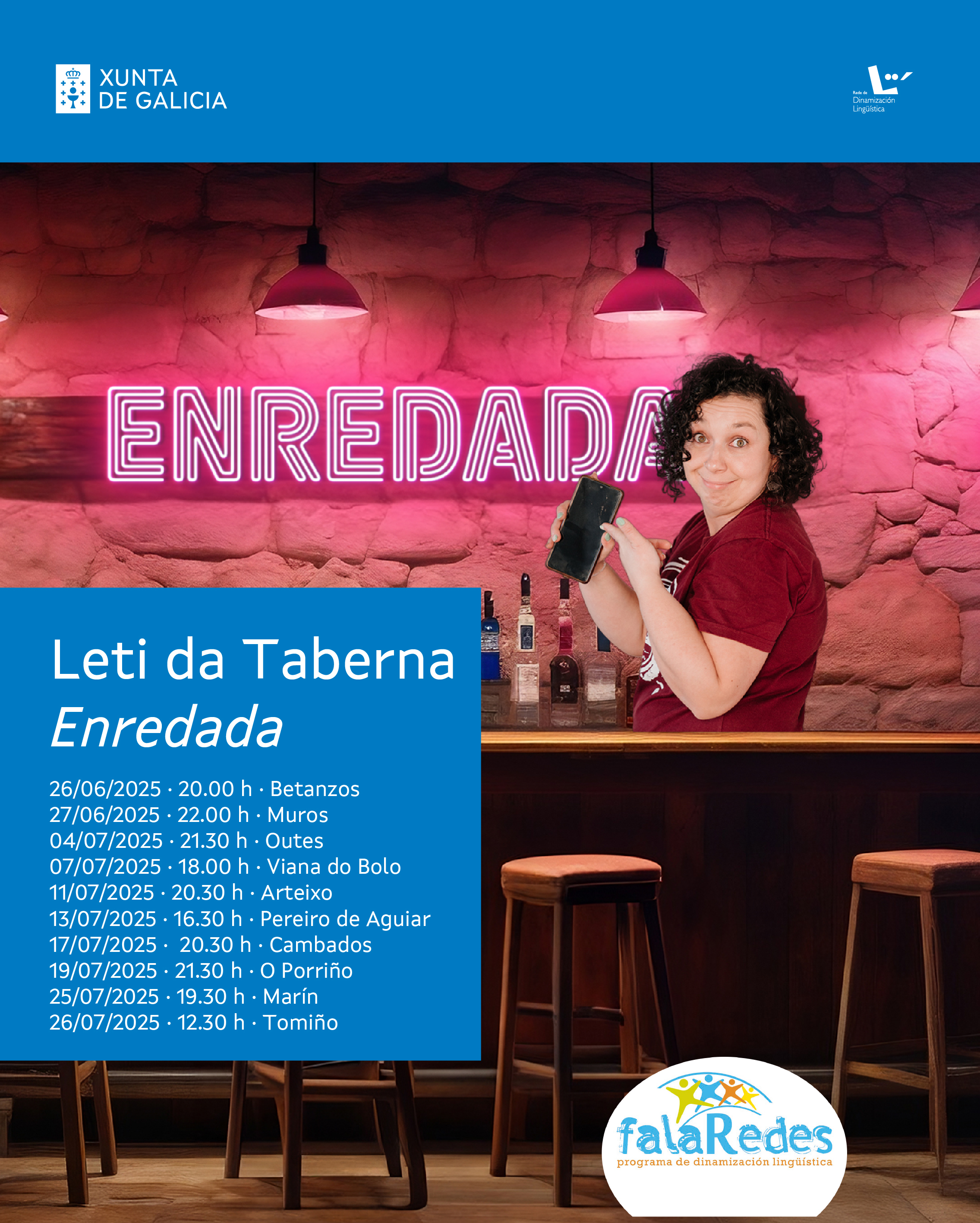 Cartel xira falaRedes Leti da Taberna